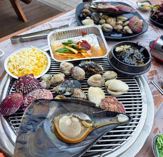 (2인) 조개구이(무한리필)+삼겹살 메뉴 사진(네이버)