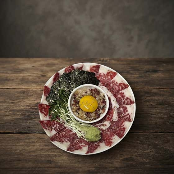 한우 차돌 사시미 메뉴 사진(네이버)