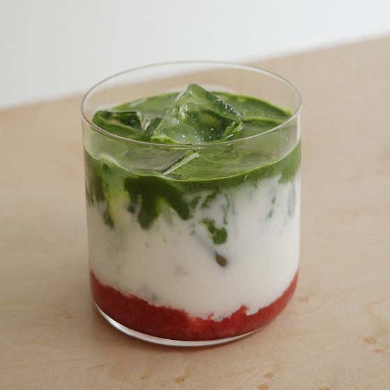 Matcha) 말차 딸기 라떼 메뉴 사진(네이버)