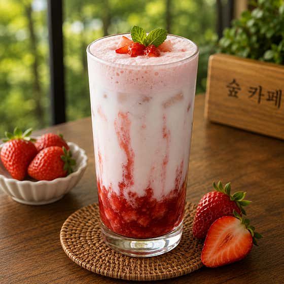 SP 딸기라떼 메뉴 사진(네이버)