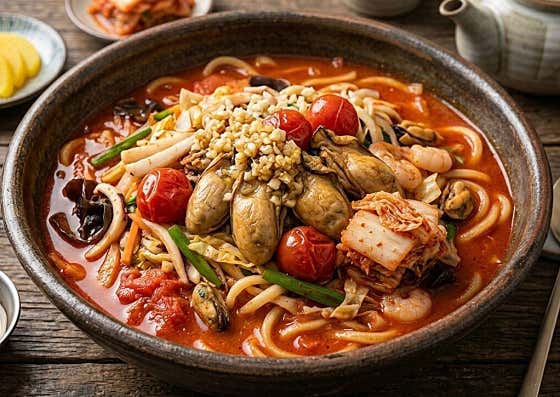 훈제굴 토마토 얼큰 짬뽕 메뉴 사진(네이버)