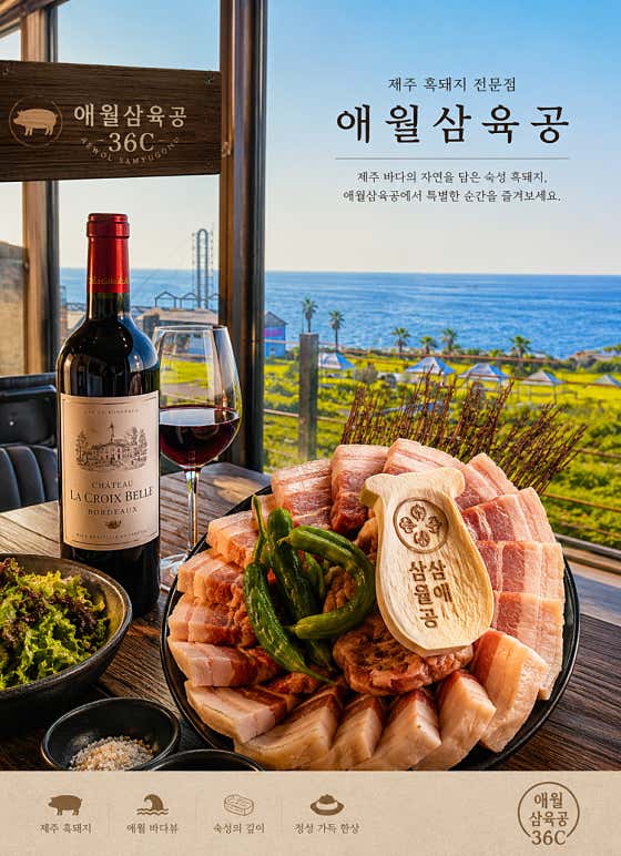 ⭐️흑돼지 + 레드와인 1병 세트 메뉴 사진(네이버)