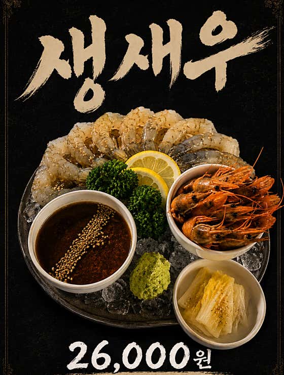 입안가득통통한생새우회 메뉴 사진(네이버)