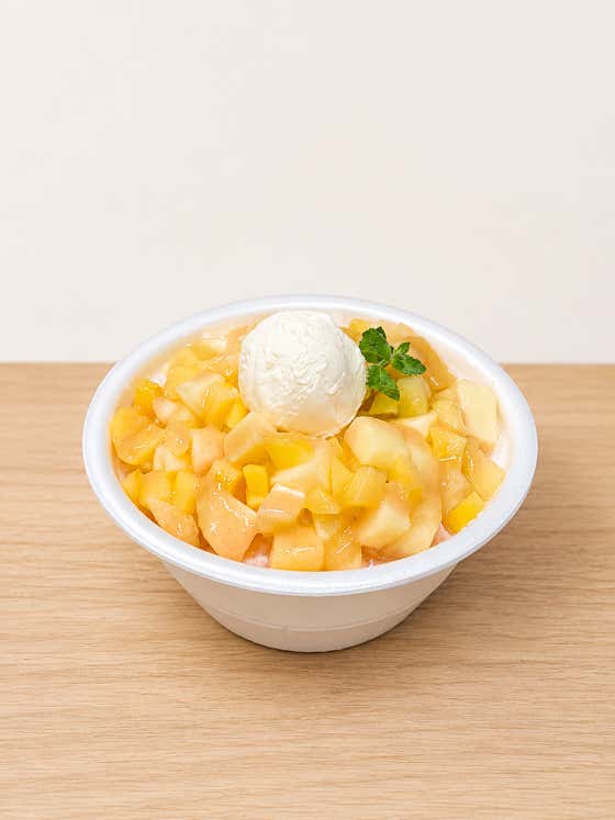 복숭아빙수(계절메뉴) 시즌종료 메뉴 사진(네이버)