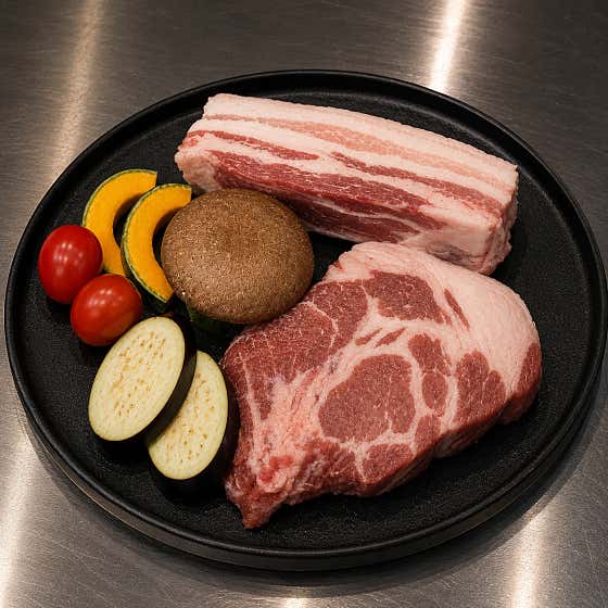 흑돼지 근고기 한판 (2인) 600g 메뉴 사진(네이버)