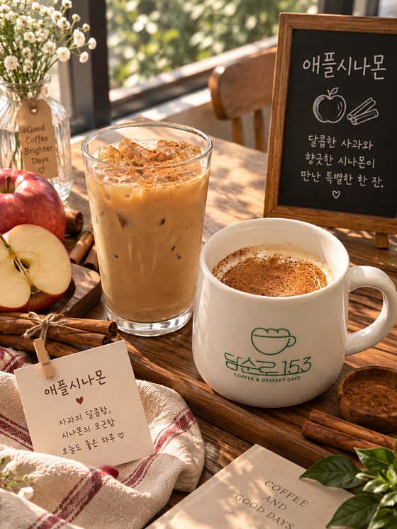 애플시나몬라떼 메뉴 사진(네이버)