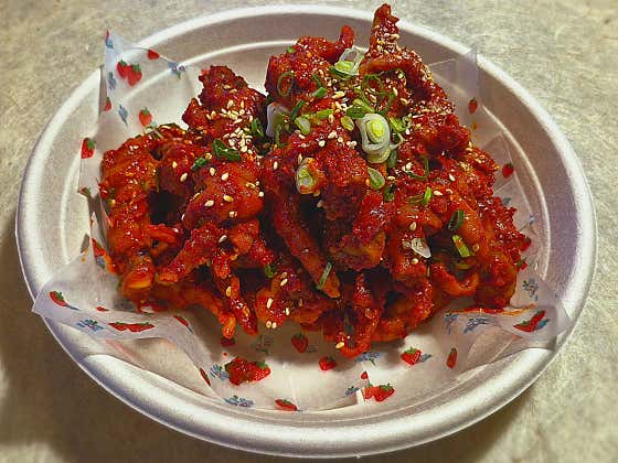 삼백닭발무침(튤립)보통맛 메뉴 사진(네이버)