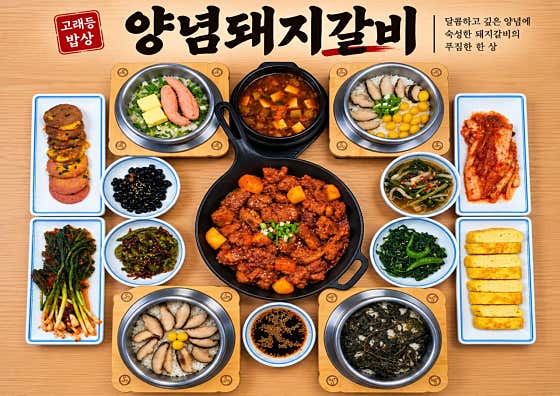 돼지갈비찜 솥밥정식(간장/양념) 메뉴 사진(네이버)