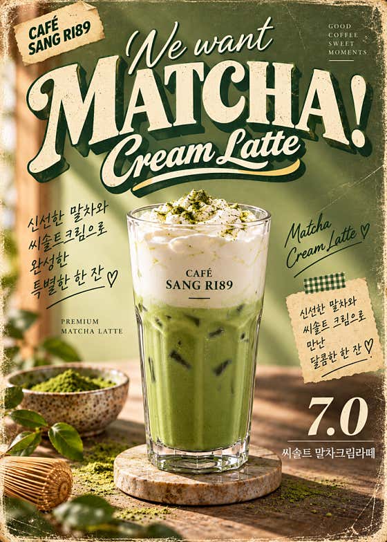 씨솔트크림말차라떼 메뉴 사진(네이버)