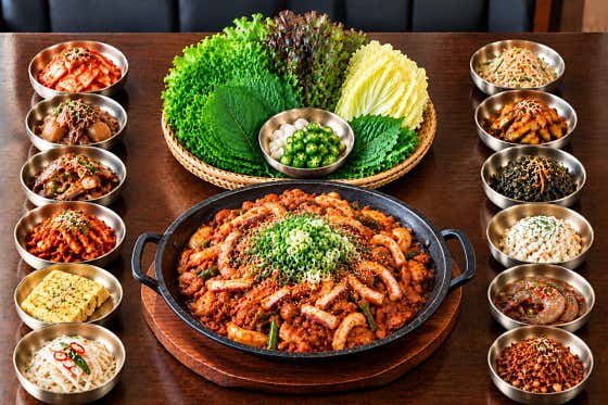 12첩 오삼불고기 정식 메뉴 사진(네이버)