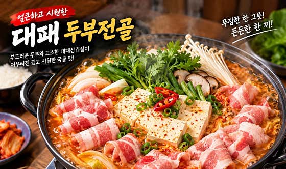대패두부전골 메뉴 사진(네이버)