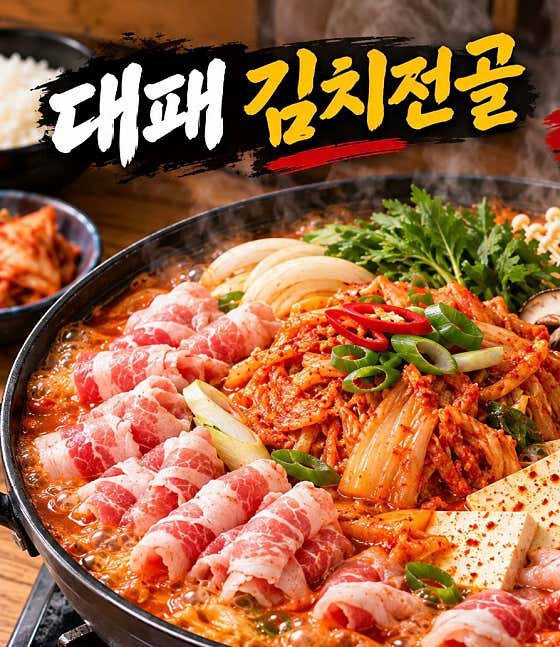 대패김치전골 메뉴 사진(네이버)