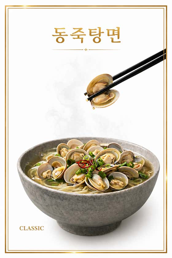 동죽탕면 메뉴 사진(네이버)
