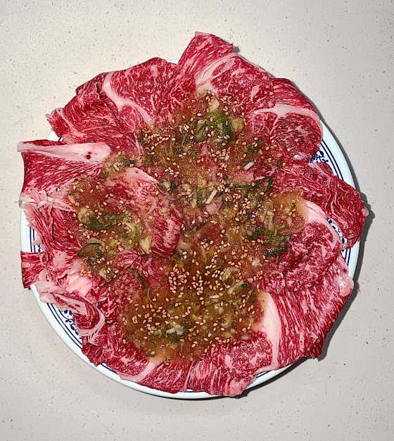 (시그니처)1++한우 숯고기 100g 메뉴 사진(네이버)