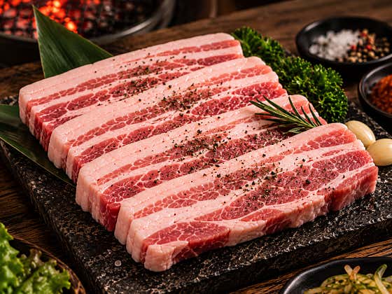 한돈 생삼겹살 메뉴 사진(네이버)