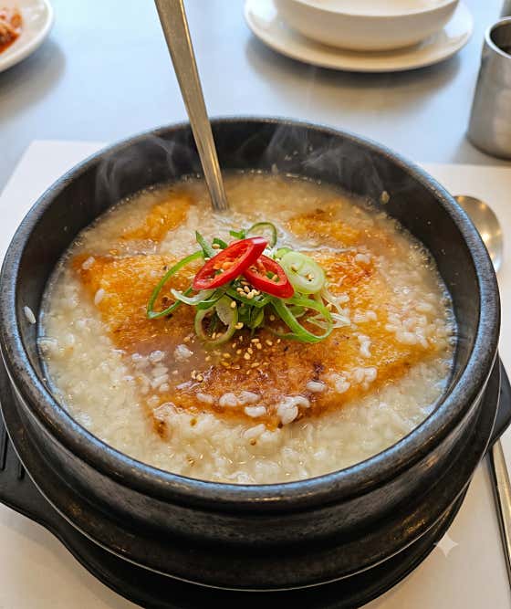 오리누릉지백숙 메뉴 사진(네이버)