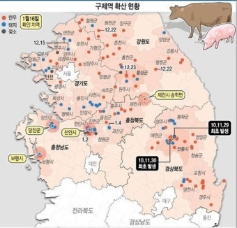 국내 한우농장 구제역 확산…농가수 다섯 곳으로 늘어나