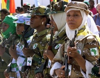 리비아서 주둔중인 아프리카연합군 여성경호원 들