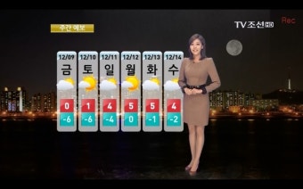 이진희 기상캐스터 - 12월7일 조선TV 9시뉴스 날