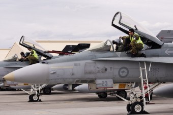 Red Flag 12-3 훈련에 참가한 호주 공군 F/A-18 Hornet 전투기