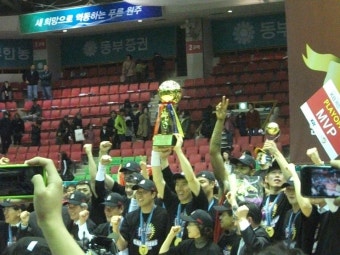 안양 KGC 인삼공사 우승의 순간(2012년 4월 6일 원주에서..)