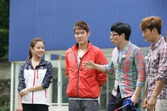 [런닝맨/런닝맨게스트]런닝맨 올림픽특집 아이돌스타와 올림픽스타 박태환과 손연재가 하는 런닝맨 춘하추동 극기훈련편의 촬영장이미지 모음...