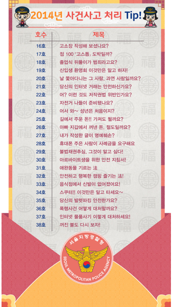 서울경찰 NEWS 2014 올해의 사건사고 처리 TIP!! - 저작권법 위반,애완동물 기르는 법, 길에서 주운 돈 과연 누구의 것?
