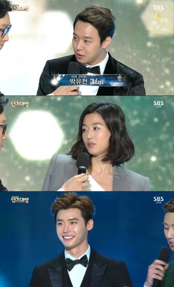 2014 sbs 연기대상 수상자 움짤 gif/대상 전지현 수상소감 남편 최준혁/한예슬 수상소감/한예슬 테디/이휘재 전지현 박유천 10대 스타상/최우수상...