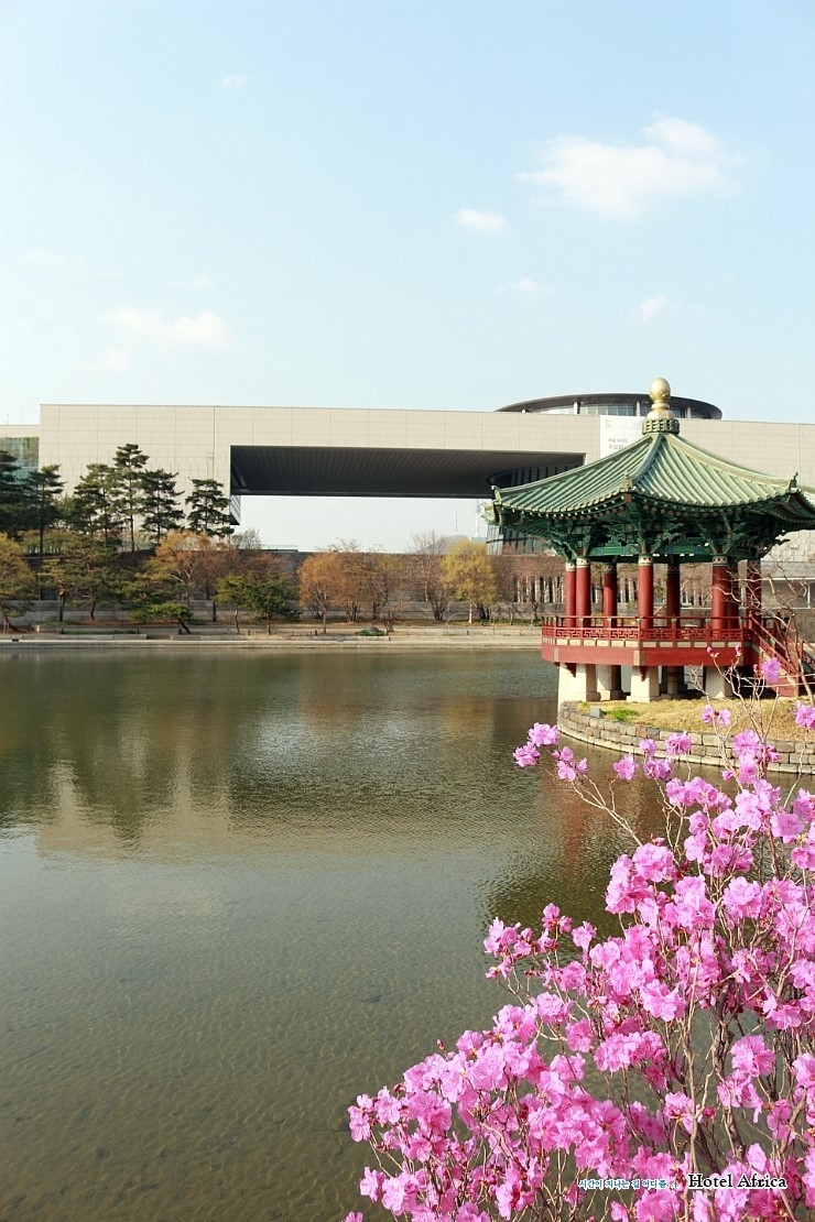 국립한글박물관 옥상서 화재 발생, 소방당국 진압작업 중