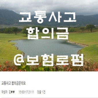 교통사고로 사망한 경우 합의금