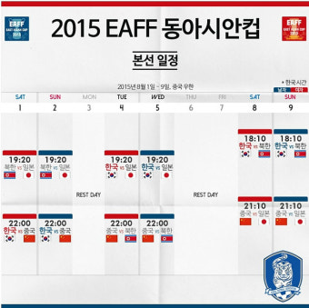 2015 동아시아컵 본선일정표