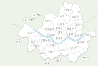서울 지도, 경기도, 인천 지도
