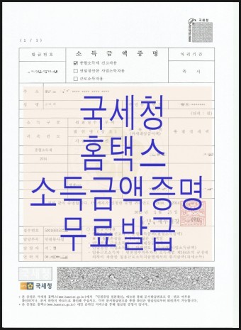 소득금액증명원 발급 '국세청 증명서 확인'