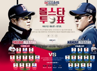 프로야구 올스타투표 합시다~~