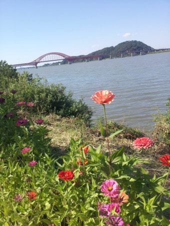 한강길의 방화대교 출근길에 퇴근길에