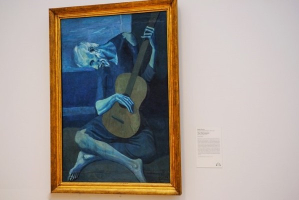 인간 존재에 대한 우화, 파블로 피카소의 기타 치는 눈먼 노인(Le vieux guitarriste aveugle)(1903), Art Institute of Chicago  | 블로그