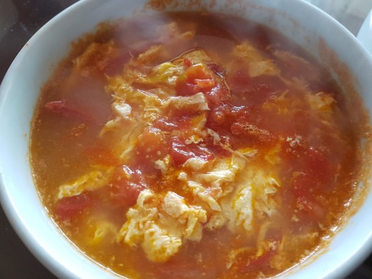 아침 식사로 토마토 계란탕 만들기 | 블로그
