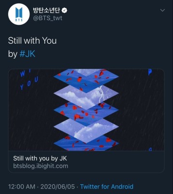 [방탄소년단 BTS 정국] Still With You by JK - 2020 BTS FESTA 페스타 정국 자작곡 | 블로그