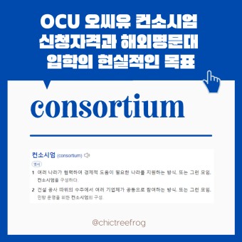 OCU 오씨유 컨소시엄 신청자격과 해외명문대 입학의 현실적인 목표