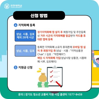 경기도 청소년 교통비 지원사업(만 23세까지) 안내