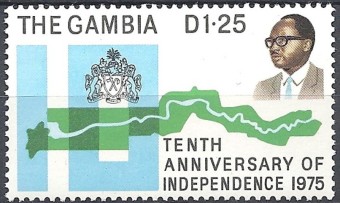 감비아 공화국(Republic of the Gambia) 최초우표와 지도우표, WWF 우표