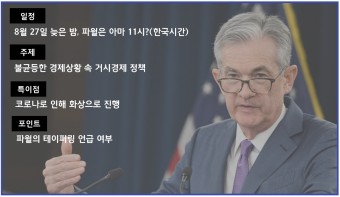 잭슨홀 미팅 일정과 테이퍼링 언급 여부(ft.연준)