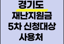 경기도 재난지원금 5차 신청 대상 사용처 100% 수령 가능?...