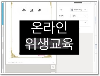 온라인 위생교육 한국외식업중앙회 시험 여부
