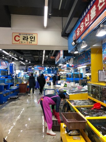 방어 먹으러 가락시장 회센터 노다지수산으로~ (연어, 초밥, 낙지까지 호로록)