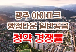 광주 행정타운 아이파크 청약 경쟁률 :: 일반 공급