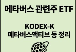 메타버스 관련주 ETF 투자 KODEX K-메타버스액티브 정리
