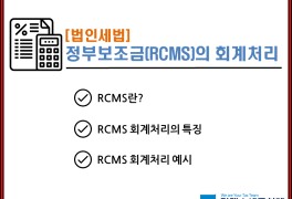 [법인세법] 정부보조금(RCMS) 회계처리