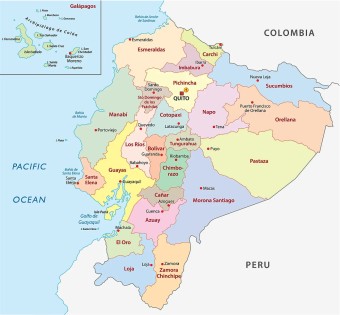 에콰도르 지도 행정구역, 지형, 지질, 교통,수도 키토