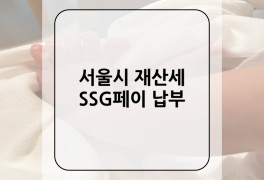 [세금납부] 서울시ETAX에서 SSG페이로 재산세 납부방법(Feat....